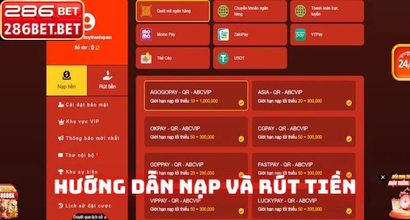Quy trình nạp rút theo đúng điều khoản tham gia hiện hành